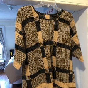 Club Monaco Plaid Short Sleeve Sweater